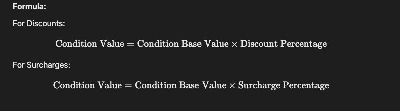Calculation of Condition Base Value